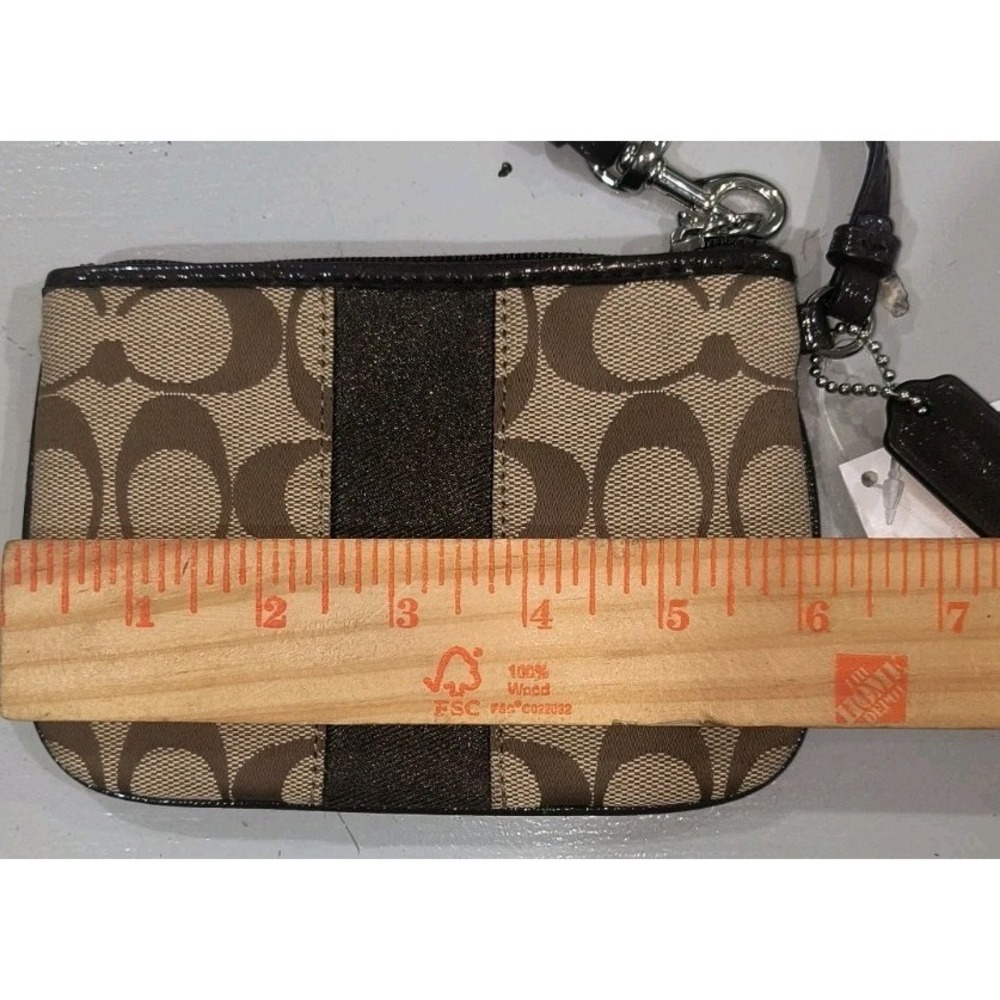 Coach Wristlet Wallet Signature Stripe Brown New With Tags F51158 - Picture 7 of 7